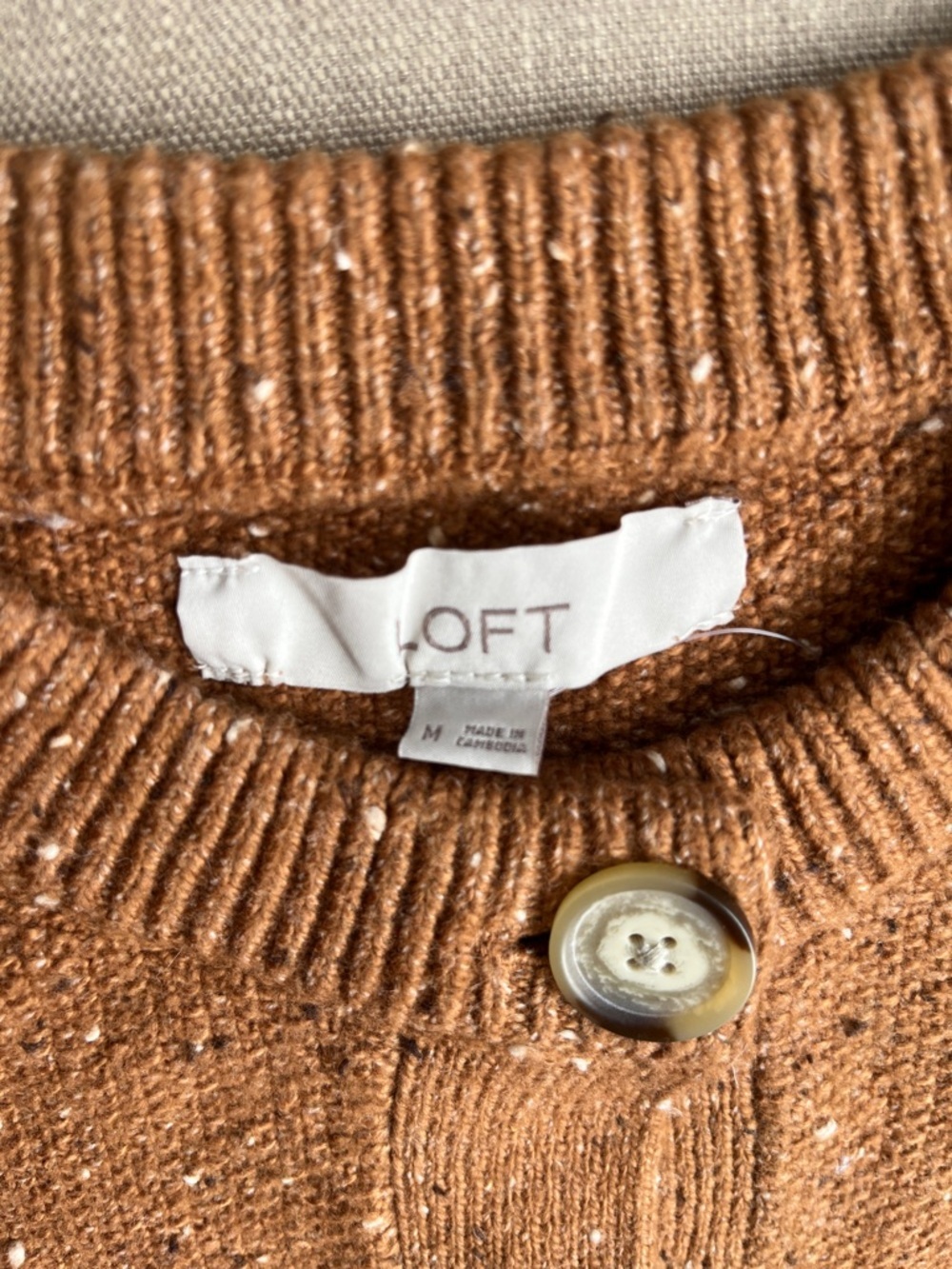 LOFT Rust Flecked Sweater Jacket  Cardigan NEW Medium - Picture 2 of 6